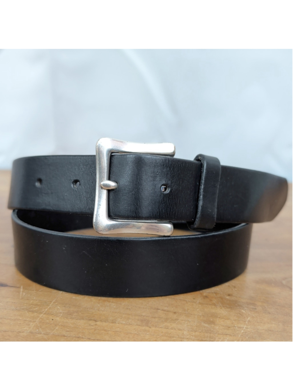 Gap 1969 USA Made Black Leather Belt with Square Buckle Medium